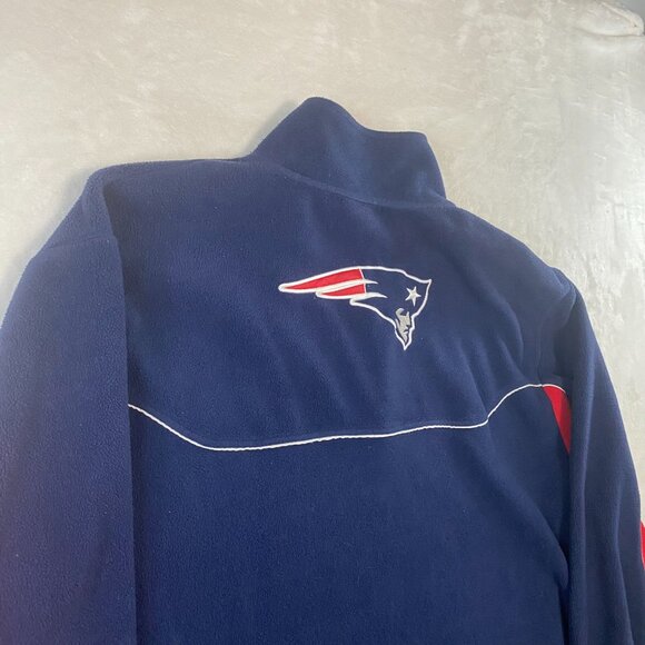 Vintage Reebok NFL New England Patriots 1/4 Zip Fleece Size 2XL Navy Sweater Y2K - Picture 9 of 13